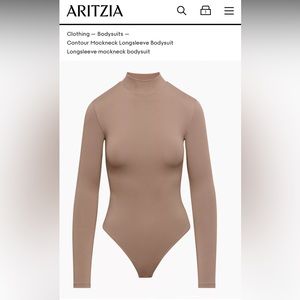 Aritzia Taupe Long Sleeve Bodysuit
